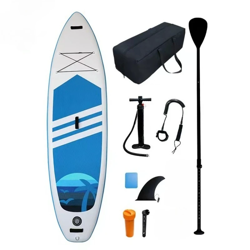 

Inflatable stand-up paddleboard with a smooth surface; durable and suitable for everyday outdoor surfing