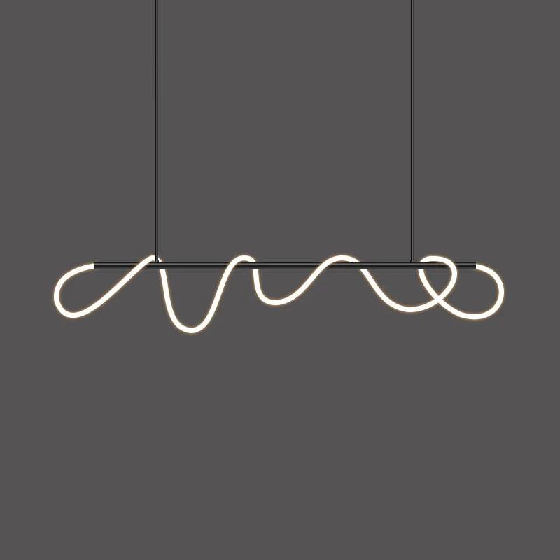 Minimalist Note Curve Pendant Lights Modern Led PC Hose Hanging Lamp Living Room Decor Creative Home Lighting Dining Room Lights