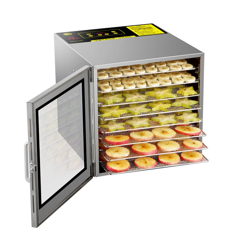 New Series Seafood Meat Vegetables Fruit Juice Powder for 8 Trays Intelligent Control Food Dehydrator