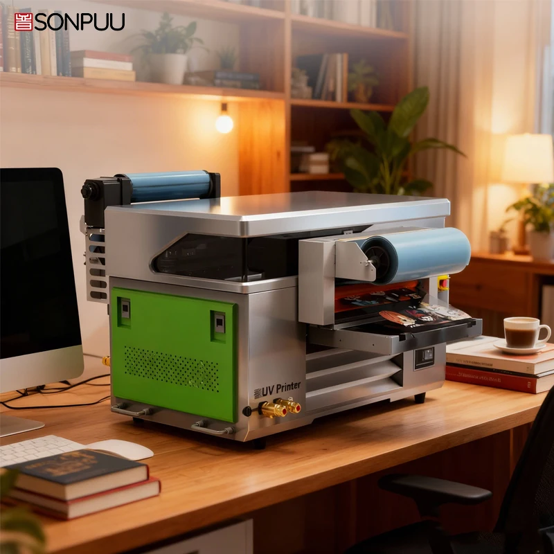 UV DTF Printer 4060 Multi-function with I3200 Print Head Small Business Press Box Cup Glass T Shirt Hot Stamping Machine