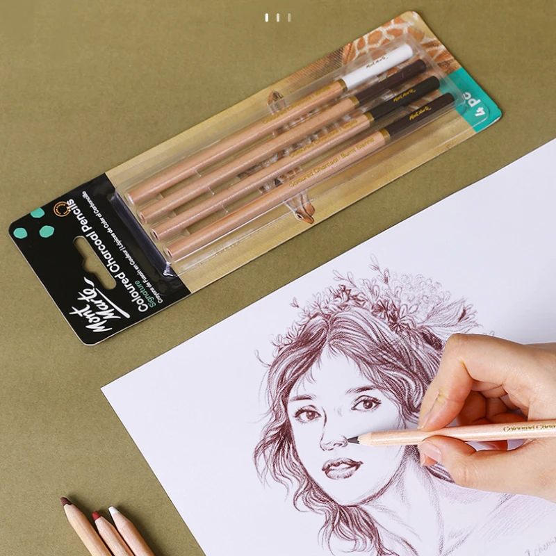 

4/6/8pcs Color Sketching Pencil Set Soft Medium and Hard Art Students Charcoal Pencils for Drawing Art Supplies for Artist