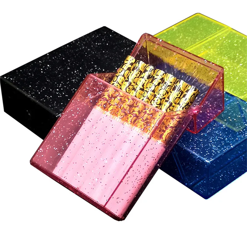 Snowflake Cigarette Case Moisture-proof And Pressure-proof Plastic Shiny Transparent Cigarette Case Ladies Gift NEW