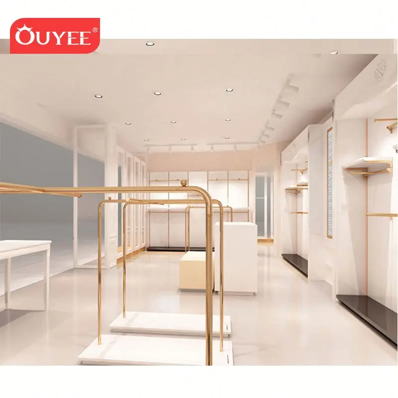 Custom.Luxury Clothing Store Equipment/wall Mounted Clothes Hanger Rack/clothes Shop Decoration Clothes Shop Kiosk