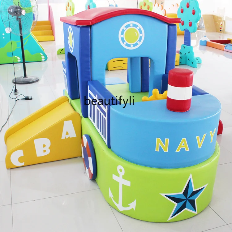 Boat Slide Group Early Education Soft Bag Infant Children Climbing Sliding Climbing Pirate Ship