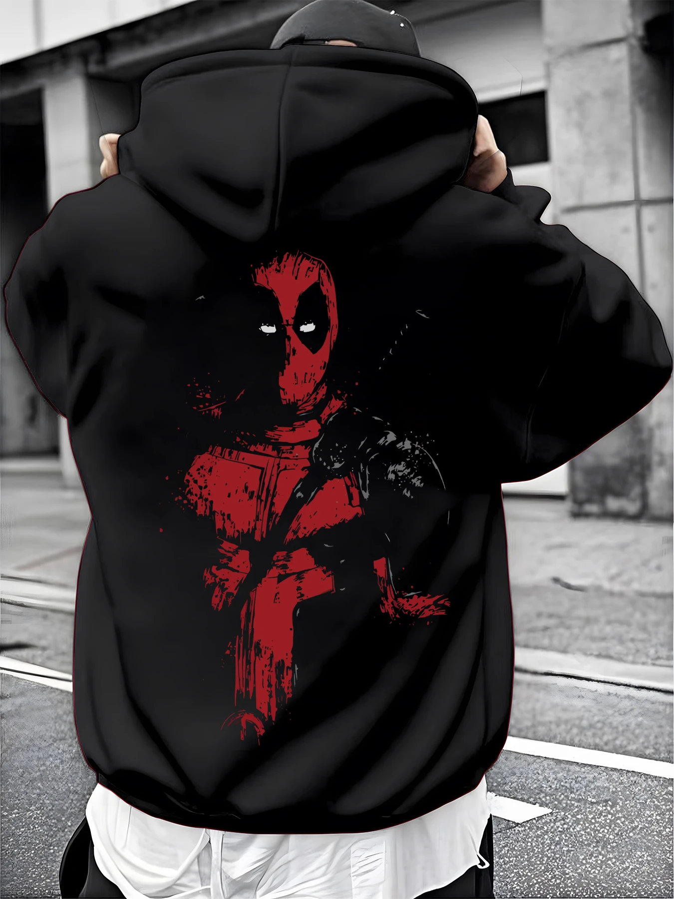Marvel Genuine 2026 New Deadpool Guardians of The Galaxy Groot Print High Quality Plus Size Men's Hoodie Loose Thermal Top