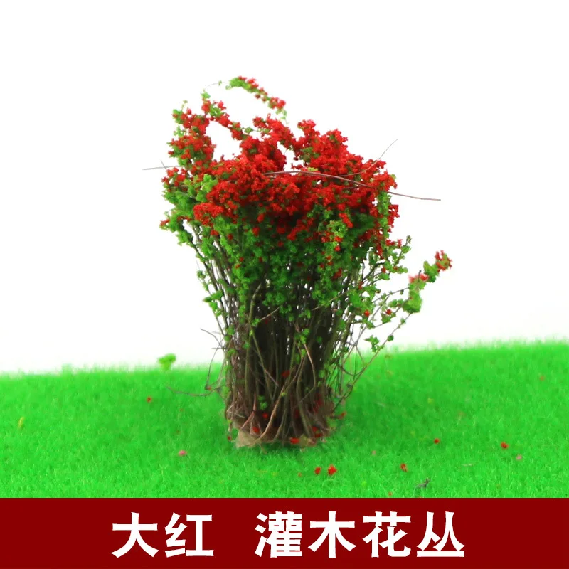 3Pcs Simulation Miniature Shrub/Flower Model Diy Plant Material For Garden/Building Sand Table Scene Layout Diorama Kit