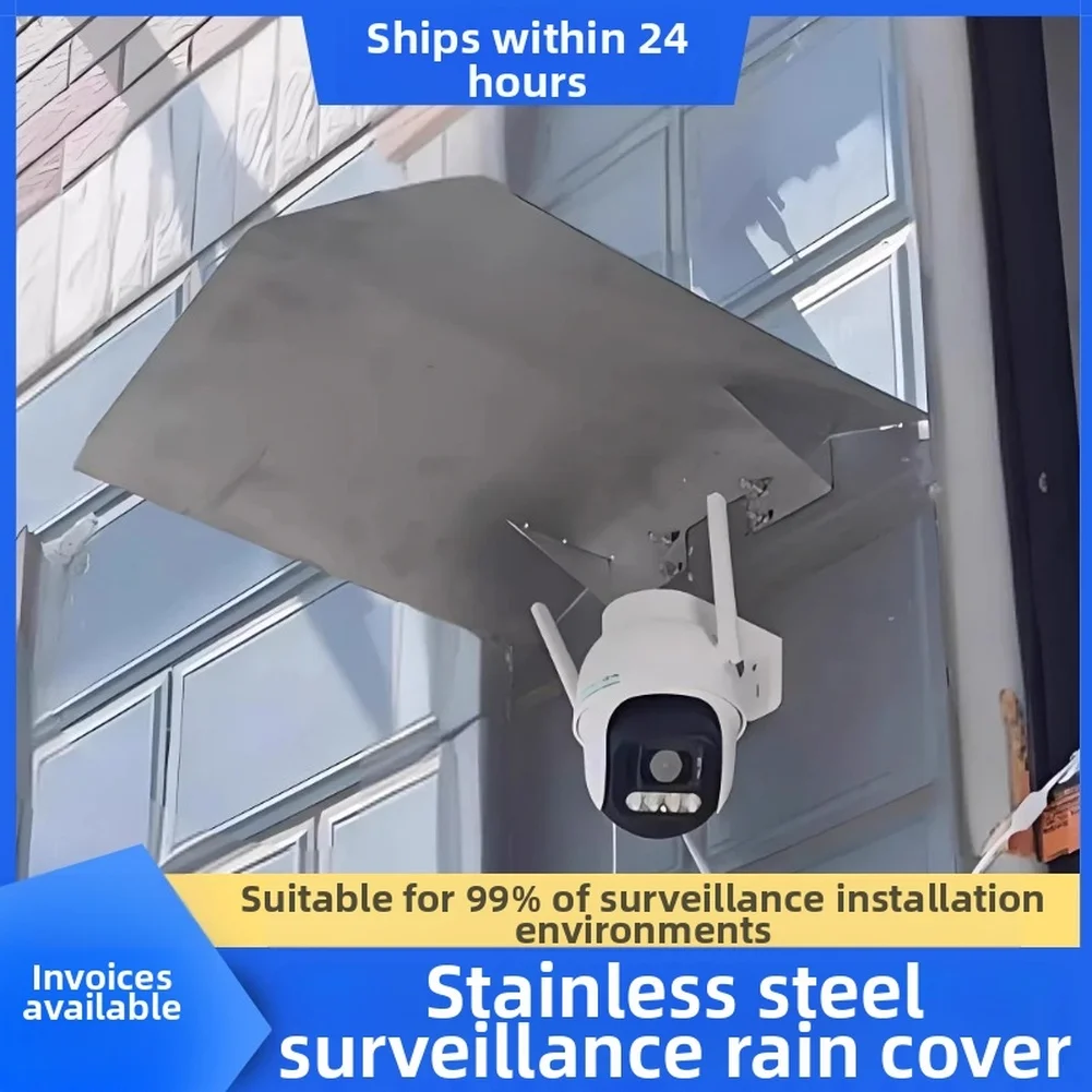 Stainless Steel Camera Rain Cover Outdoor Waterproof for Observation Cameras with Complete Mounting Hardware Set