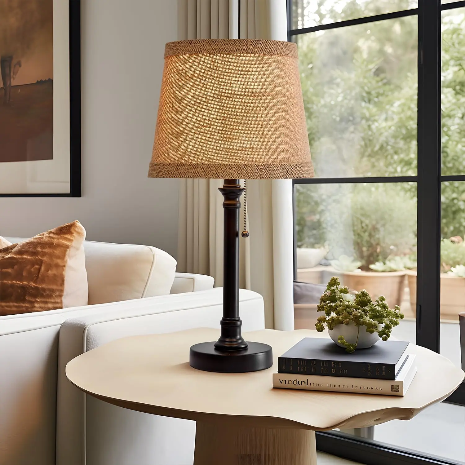 

19.5' Black Table Lamp with Fabric Shade - Bedroom & Nightstand Desk Lamp for Kids Room, Living Room, Office