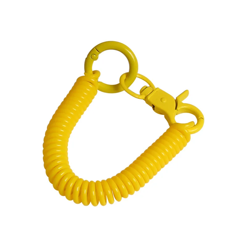 Neue Metall Haken Spirale Elastische Frühling Seil Schlüsselbund Für Tasche Outdoor Anti Verlust Telefon Frühling Haken Schlüssel Ring Party Geschenk