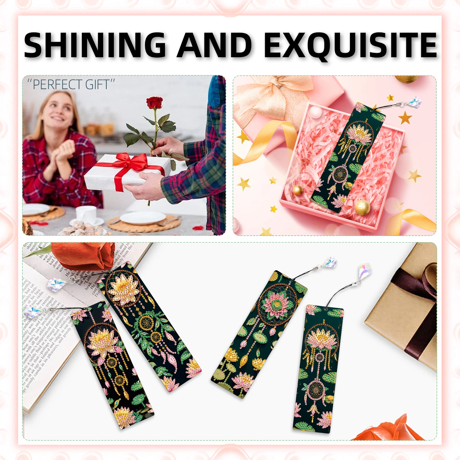 4 قطع فواصل كتب فنية للرسم بال - مراجعة Resin Art Bookmark وسعره