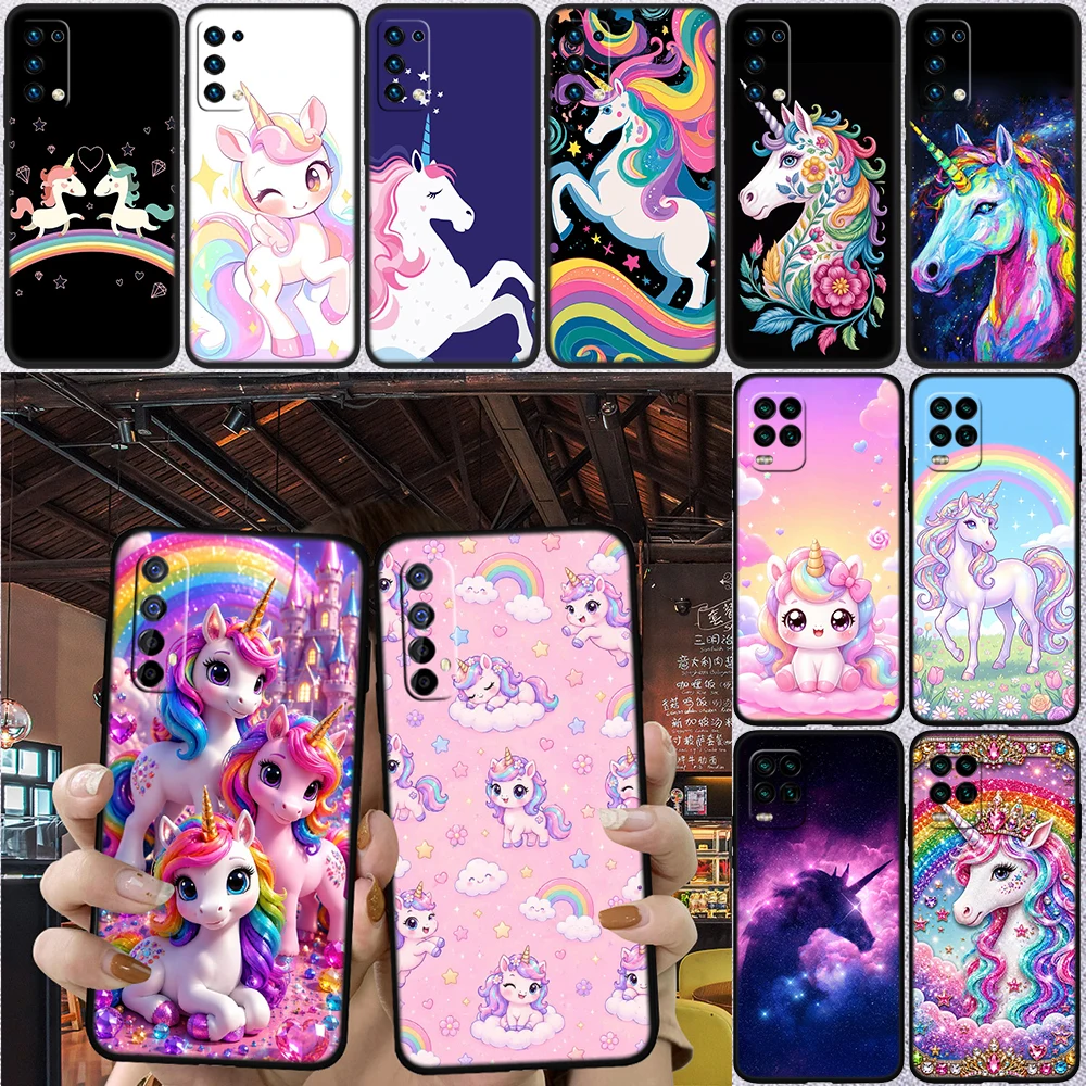 QA28 Unicorn Cartoon Phone Case for Samsung Galaxy Note 10 20 S23 S24 S25 Ultra FE Plus Edge Lite A02S A35 A07 A17
