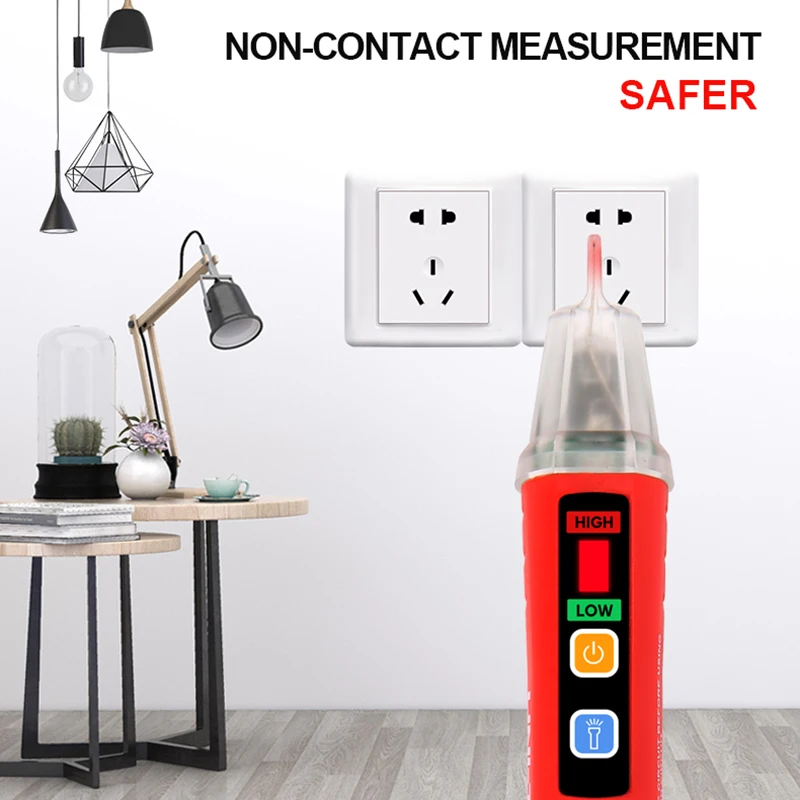 UNI-T AC-spanningsdetector UT12D Contactloze spanningstester 24V-1000V Contactloze elektrische tester Pen Power Sensor LED