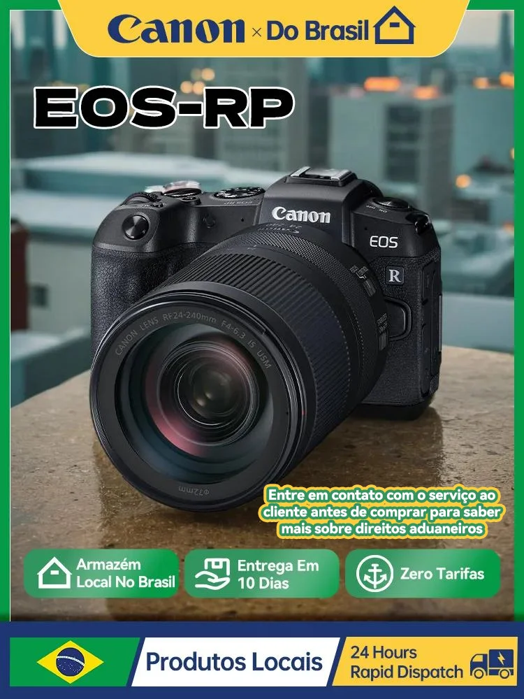 【 Do Brasil 】كاميرا Canon EOS RP الاحترافية الرقمية بدون مرآة بإطار كامل وجسم فيديو بدقة 4K أو مع عدسة RF 24-105 MM F4 STM USM