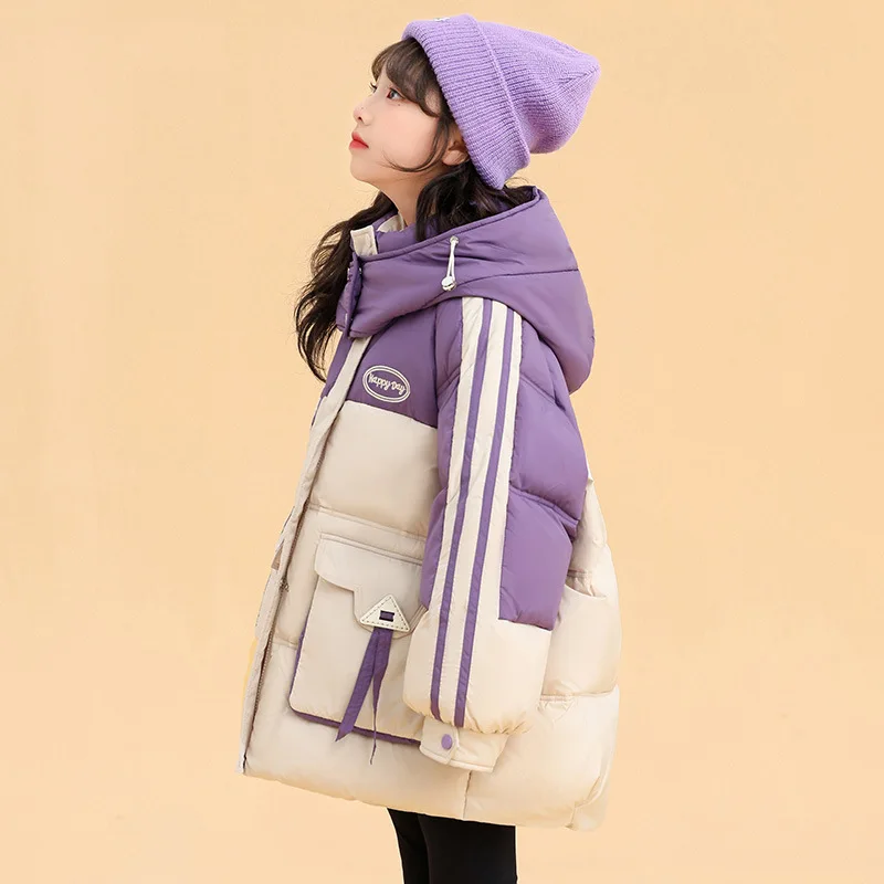 OLEKID 2025 Winter Down Jacket For Girl Hooded Thick Warm Teenage Girl Outerwear Coat 5-14 Years Kids Girl Down Jacket Outfit