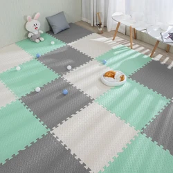 Alfombra de juegos de espuma para bebé, estera de rompecabezas de 16 piezas, azulejos de ejercicio entrelazados, alfombras de rompecabezas, baldosas de juguete, alfombra suave de 30x30x1cm