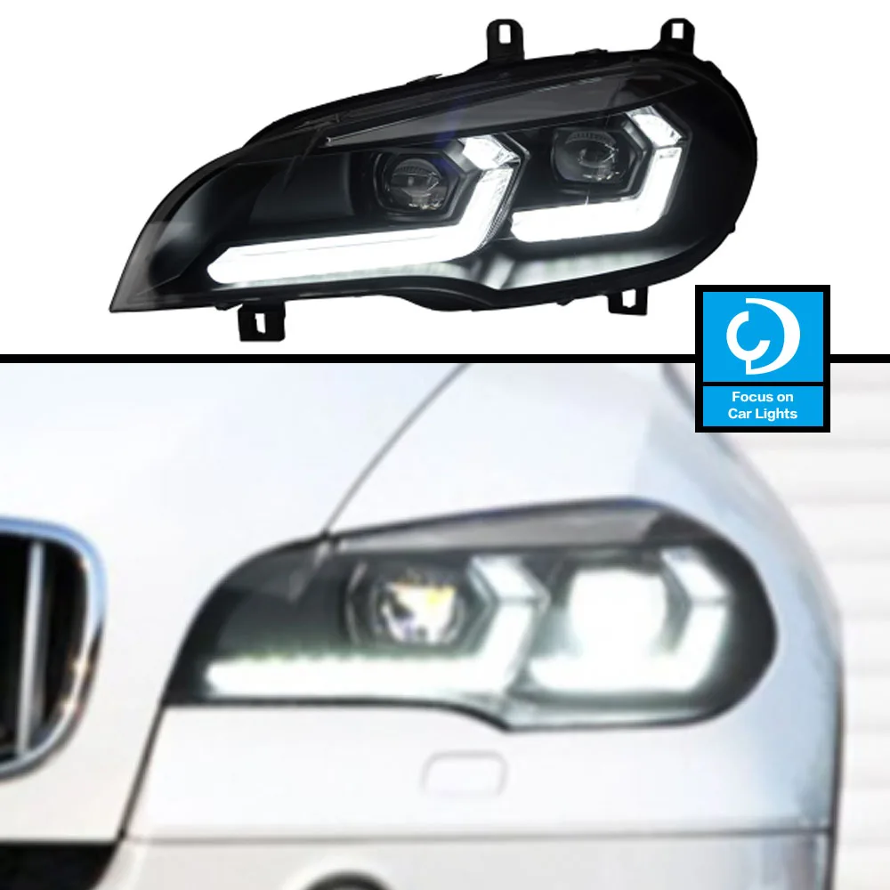 Car Front Headlight  for BMW E70 X5 LED Headlight 2007-2013 Styling LED Dynamic Turn Signal Lens Automotive Accessories