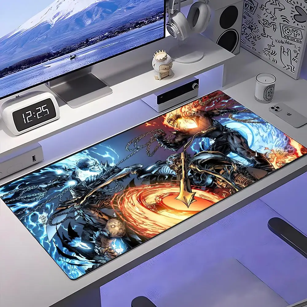 

Прохладный коврик для мыши Ghost Rider, большой противоскользящий резиновый игровой коврик для мыши, прочный настольный коврик с толстым краем шва, подходит для офиса и гвардии