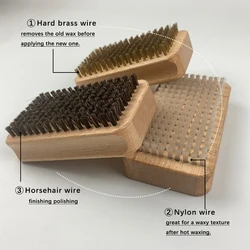 3 uds mango de madera latón/Nylon/crine de caballo cepillo de cera para esquí herramienta de mantenimiento de Snowboard cepillo de cera para nieve cepillo de esquí accesorios de esquí