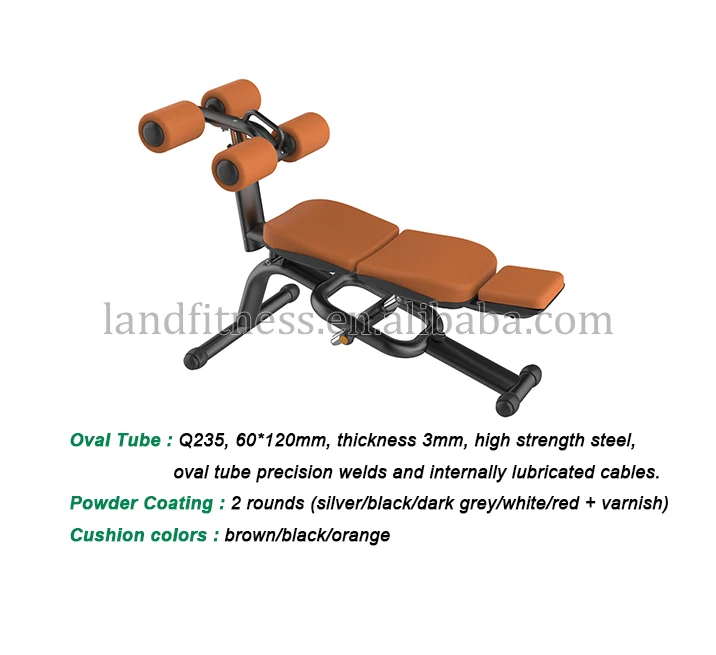 Máquinas de gimnasio Gimnasio terrestre Equipo de fitness Ejercicio Entrenamiento de fuerza Banco crunch LD-7015 LAND FITNESS