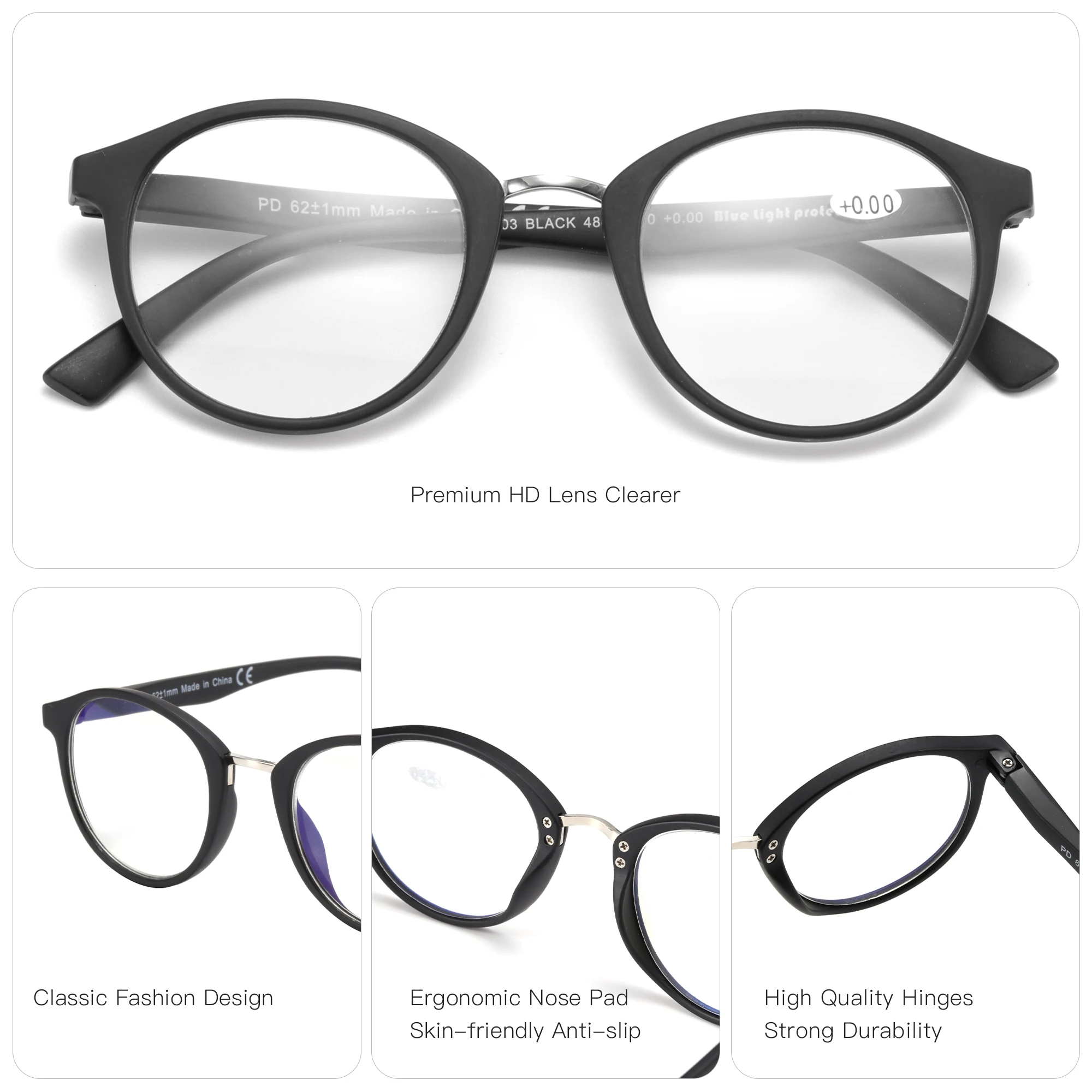 ZENOTTIC Vintage Round Anti Blue Light Glasses For Women Men Radiation Computer Gaming Myopia Optical Glasses Frames Eyewear