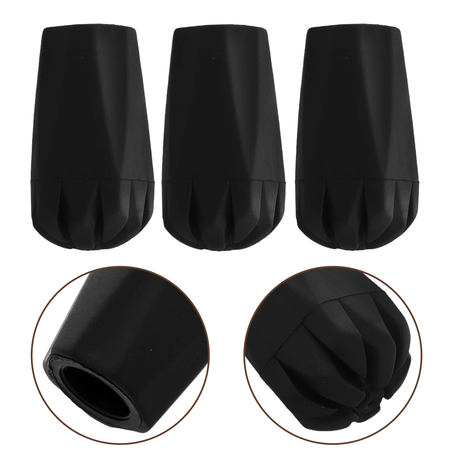 

10 Pcs Walking Stick Trekking Pole Cover Hiking Cap Crutch Tips Rubber Black for Poles Stoppers