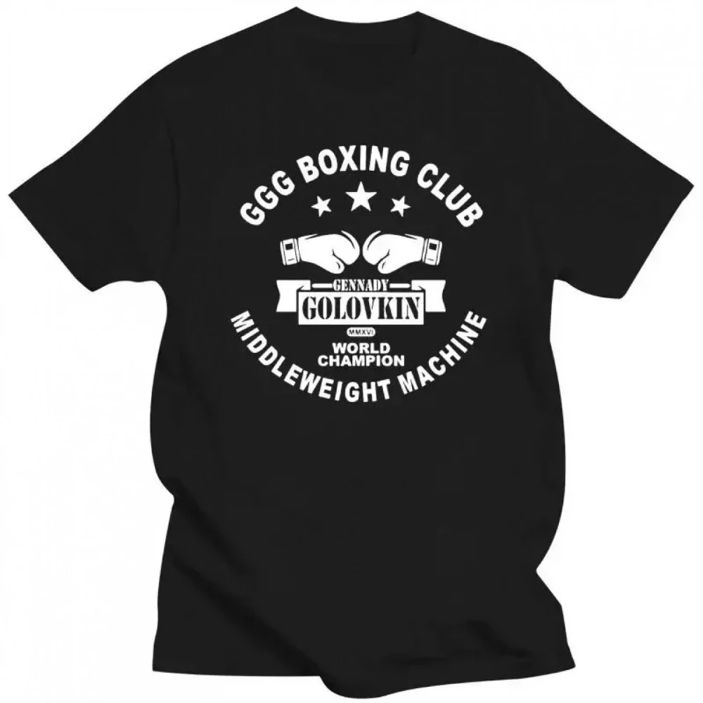 Camiseta Unissex Pesada da Equipe Golovkin com Design do Clube de Boxe GGG, Perfeita para Entusiastas do Estilo Masculino, Camiseta de Alta Qualidade
