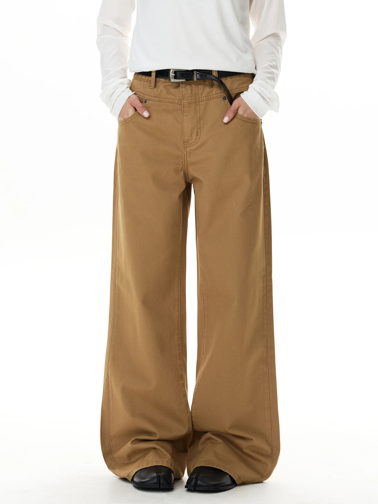 

Talk Later American Retro Wide Leg Pants Loose Casual Straight Leg Jeans for Men And Women Spring Fashion Cotton Zipper Fly