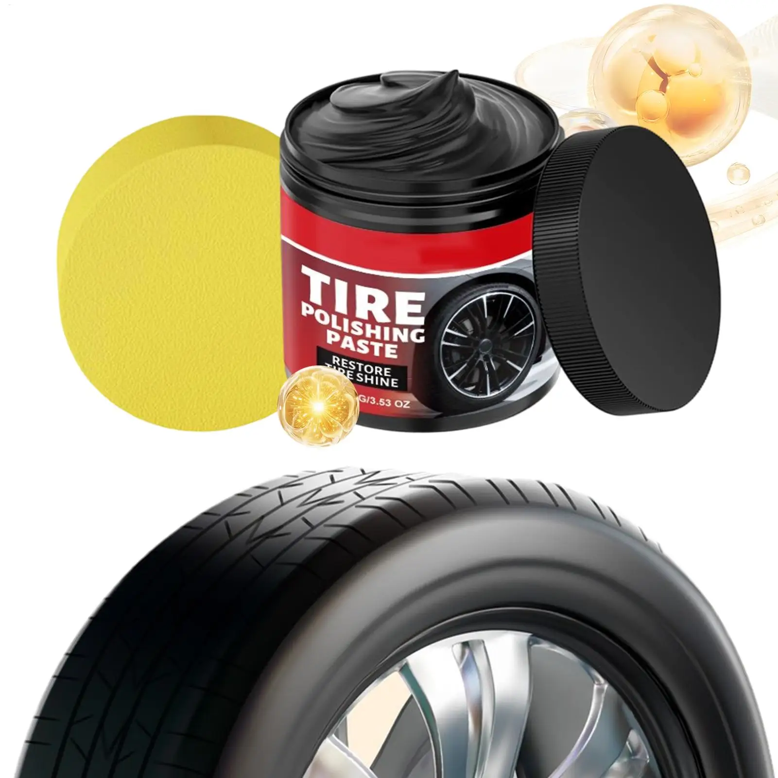 Tire Shine Paste Automotive Tire Care Product Car Tyre Dressing Paste for Trucks Sedans RVs SUVs Collectors Dealers Shops Riders