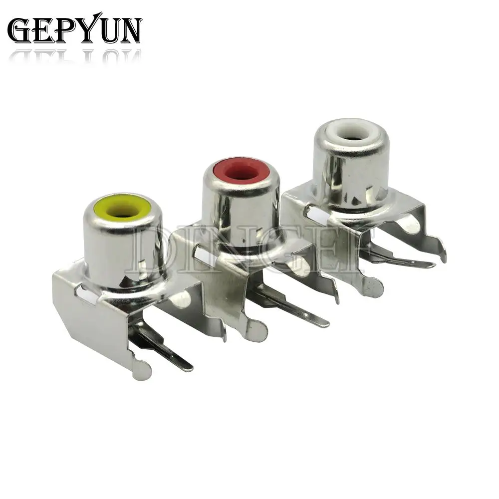 10PCS RCA metal single hole lotus audio interface socket AV-103B AV-8.4-3 Headphone socket connector Red Yellow white