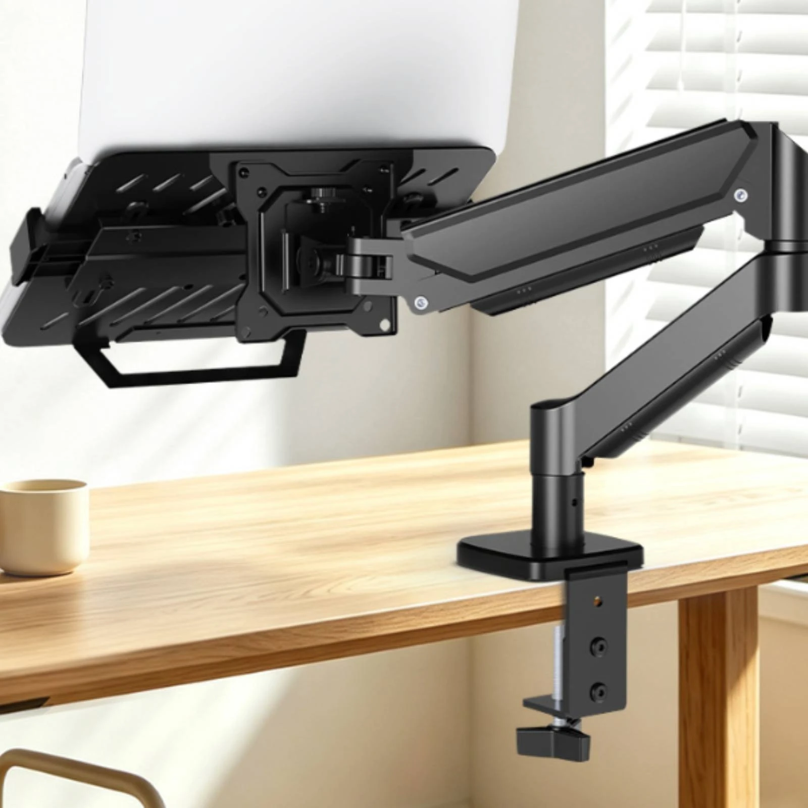 Stand Sturdy Articulated Laptop Arm with Cable Management for Home Office, Gaming Setup