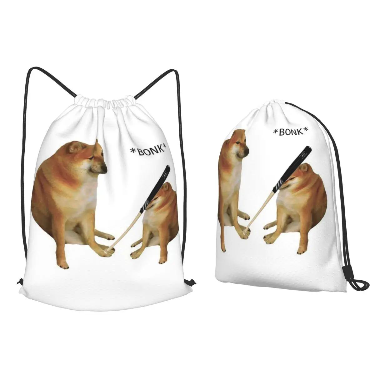 Shiba Inu Dog Bonk Meme Backpacks Multi-function Drawstring Bags Sports Bag Book Bags for Travel Students