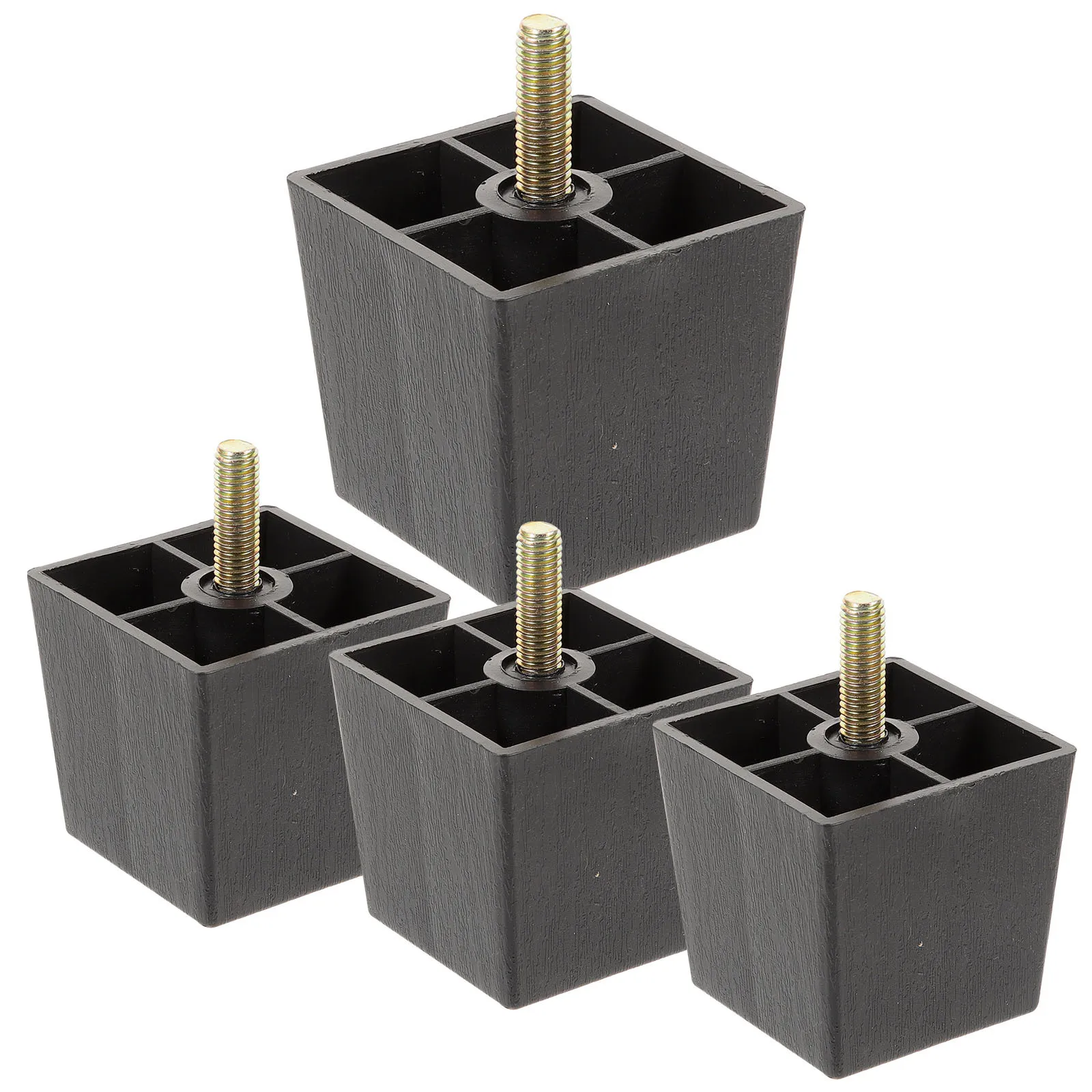 4pcs Furniture Square Plastic Replacement Feet For Patio Furniture Replacement Feet Sofa Couch Bed Table Cabinet Patio Bench