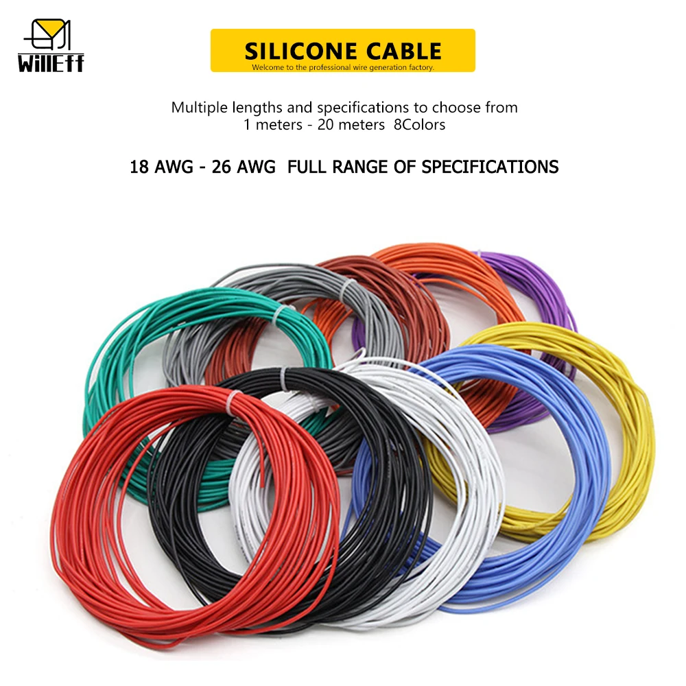 Silicone wire Electronic wire hook-up wire Speaker wire audio wire silicone cable Extension cable ultra soft ultra soft 18awg