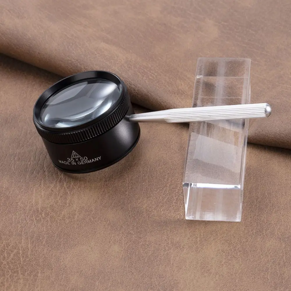 Detachable Handle 35X Handheld Magnifier Double-Layer Optical Magnifying Glass Easy To Carry Small Magnifying Loupe
