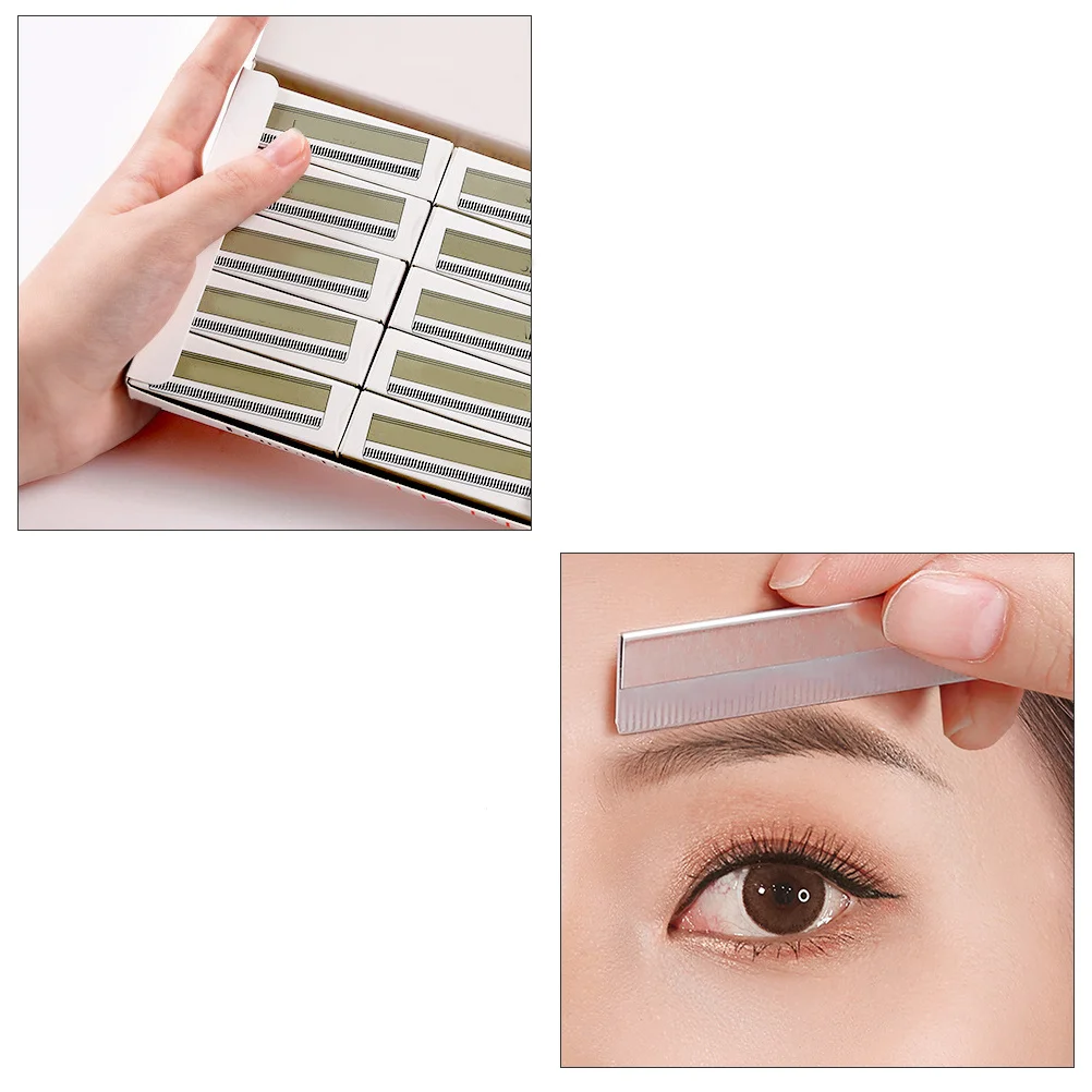 100 قطعة الحاجب الحلاقة شفرة فولاذية غير قابلة للصدأ إزالة الشعر لتشكيل الحاجب الوجه الأسلحة الساقين تحت الإبط المتقلب أداة تهذيب #2