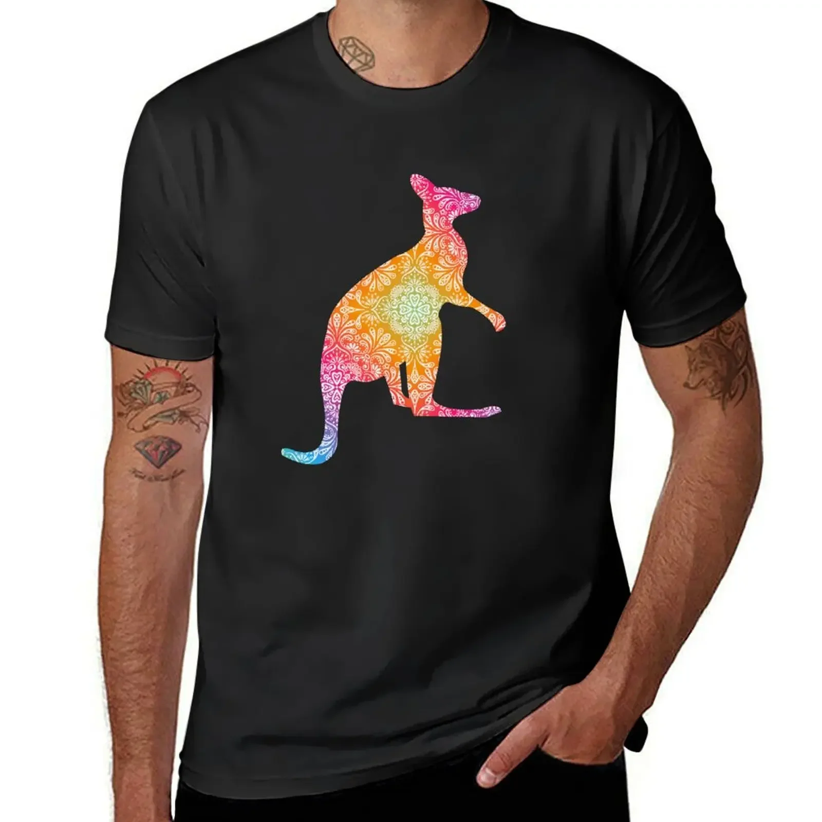 Colorful Kangaroo T-Shirt shirts graphic tee oversized graphic tee sweat mens t shirt graphic