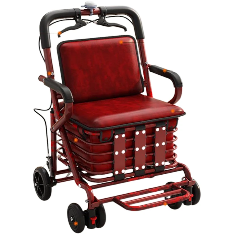 

Supermarket Shopping, Four-wheel Grocery Shopping Cart, Wide Folding Elderly Scooter