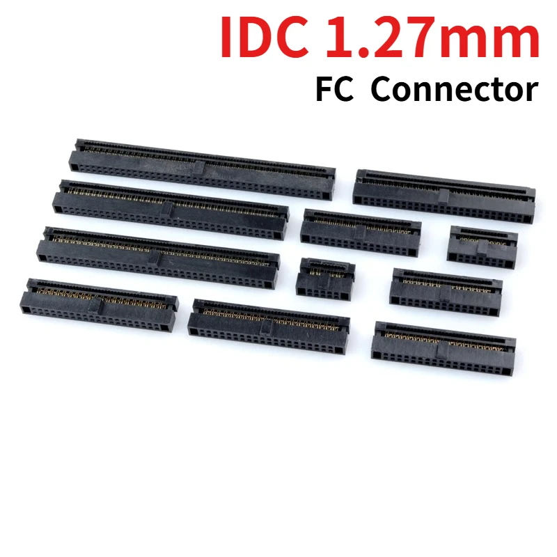 10Pcs/Lot 1.27mm Pitch IDC 6P 8 10 12 14 16 20 24 26 30 34 40 50 Pin FC Female Header Socket Cable Connector