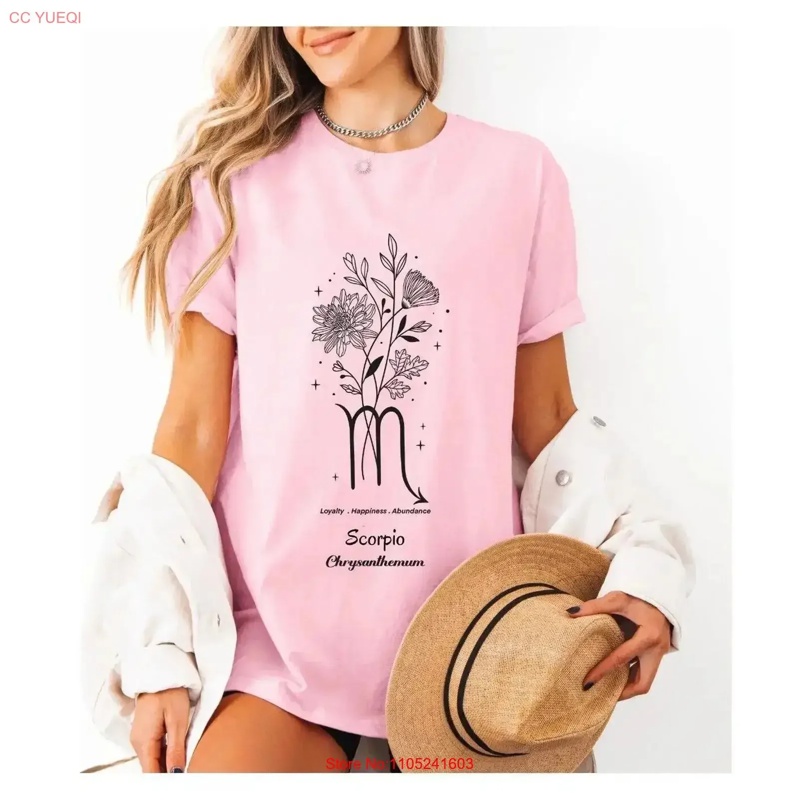 Scorpio birth flower T Shirt for Astrology Lovers vintage Washed Breathable Top Everyday Wear designer clothes Casual vintage
