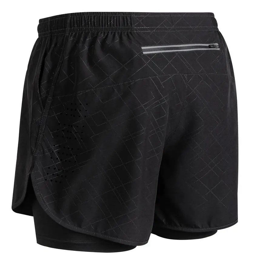 Summer Men's Reflective Running Shorts Fitness Quick Drying Double-Layer Shorts Men's Exercise Training Bodybuilding Shorts