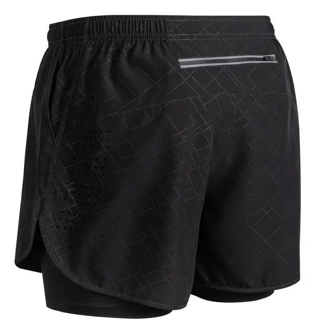 Shorts de course réfléchissants pour hommes, séchage rapide, double couche, pour fitness, entraînement et musculation 1