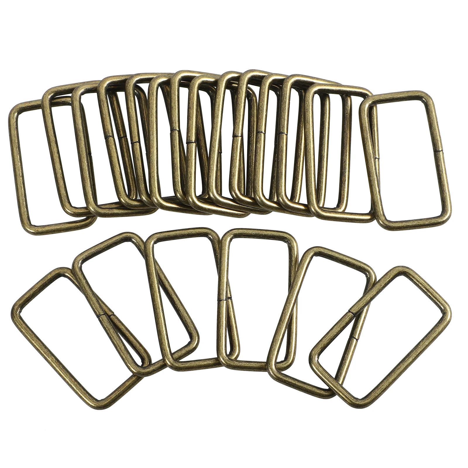 

20 Pcs Solid Brass Buckles Accessories for Webbing Straps Bags Purse Ring Belt Threaders Metal Button