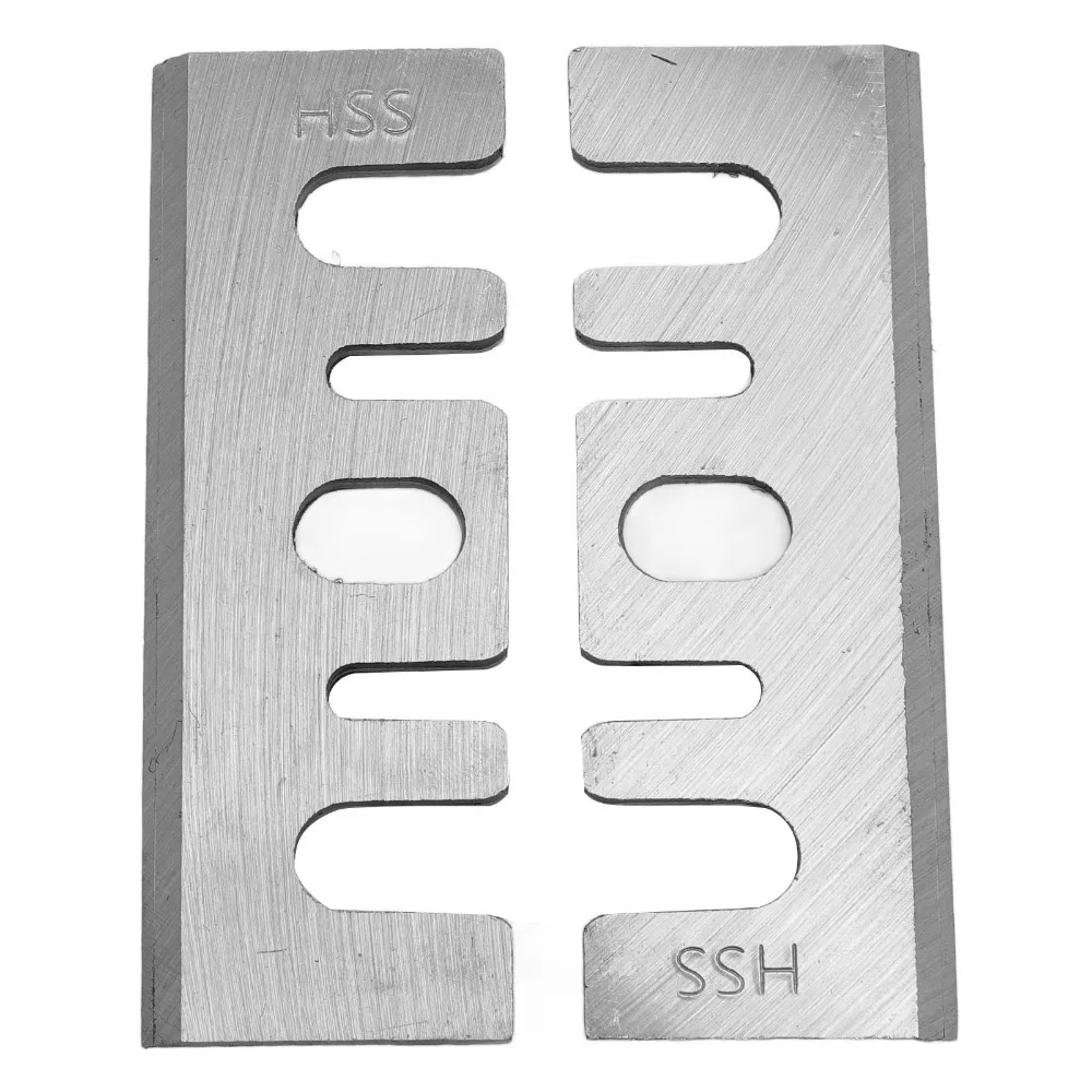 2pcs High Speed Steel Electric Planer Blades Re Sharpenable Silver Tone Planer Blade Replacement 82mm Wood Planer Blade