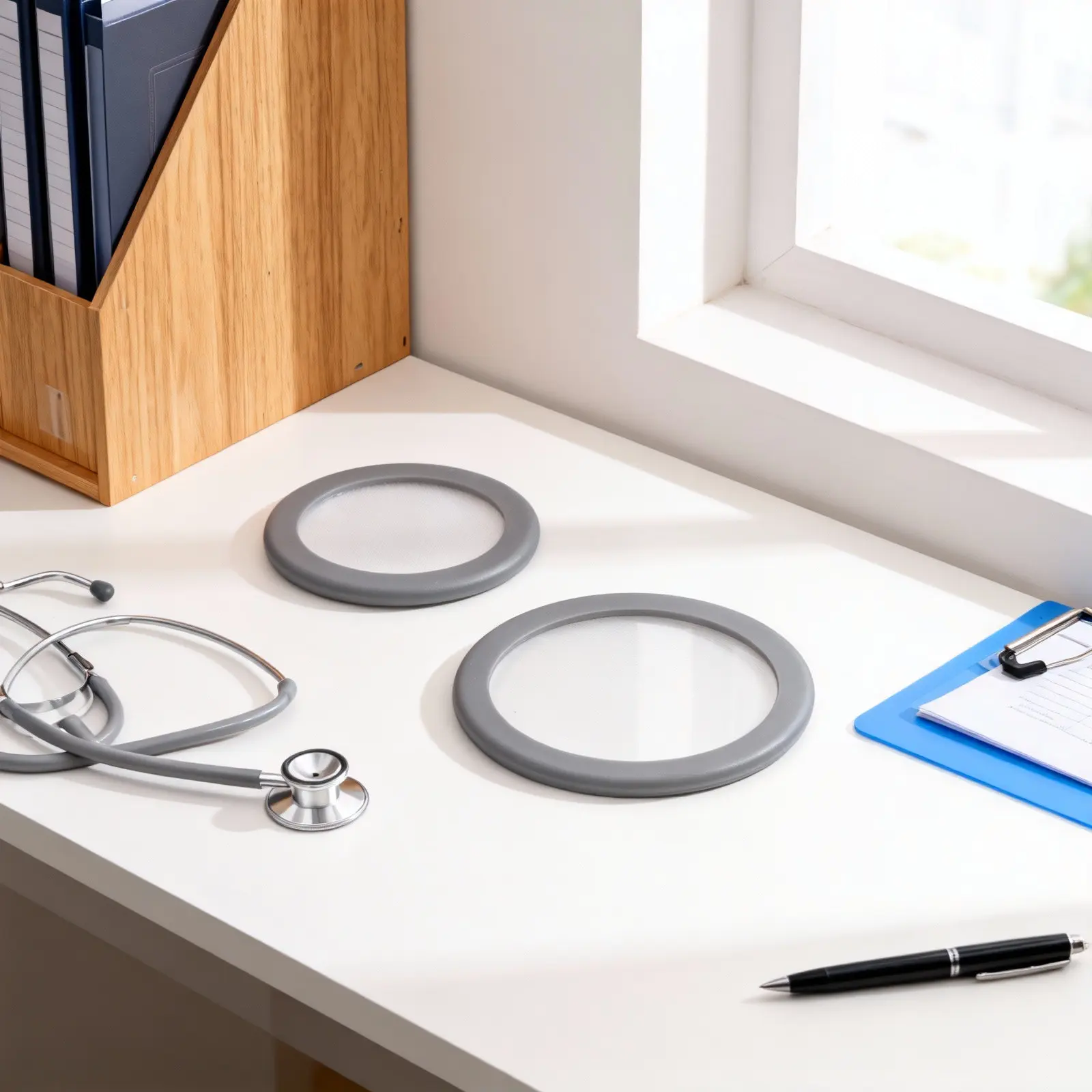 2Pcs Stethoscope Replacement Diaphragm Set Pediatric Adult Compatible PVC Floating Diaphragm for Accurate Auscultation