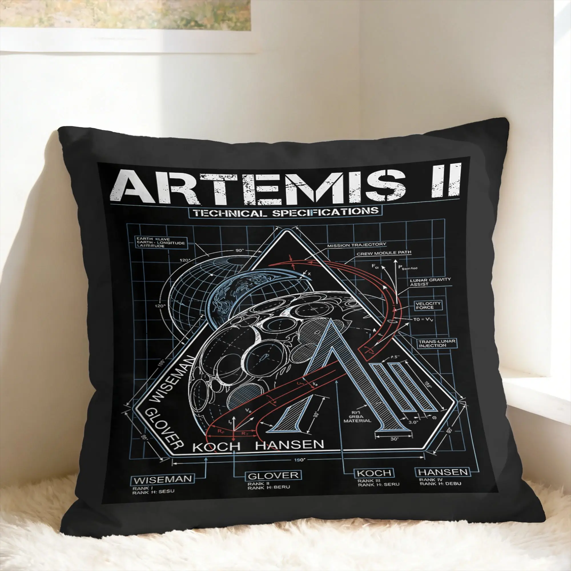 Artemis II Back to the Moon 2026 Pillow Case  Kawaii Pillow Cover Graphic Pillowcases For Chair Sofa Home Decor