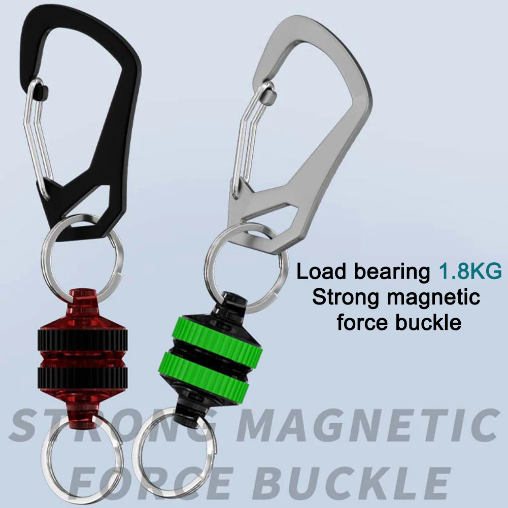 Magnet Clip Holder Retractor with Carabiner Clip Magnetic Net Keeper Keychain Strong Anti-Drop Fishing Accessories