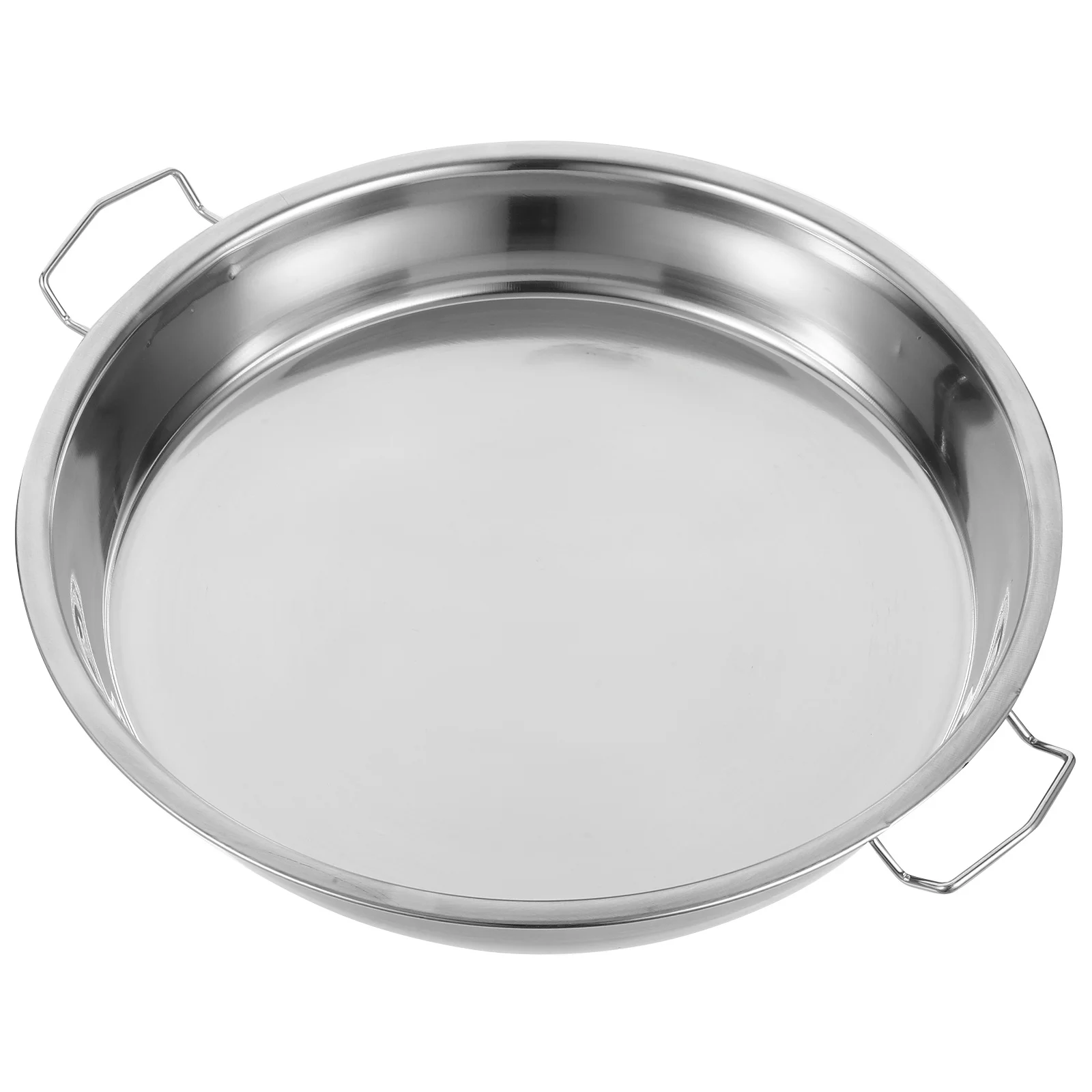 

Cold Noodle Steaming Plate Stainless Steel Dish 28cm Multiuse Serving Tray for Kitchen Restaurant Home Snack Pastry Vegetable