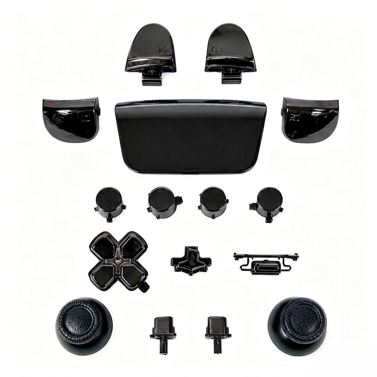 FOR PS5 V2  controllers Full sets of solid-color transparent and chrome plated buttons