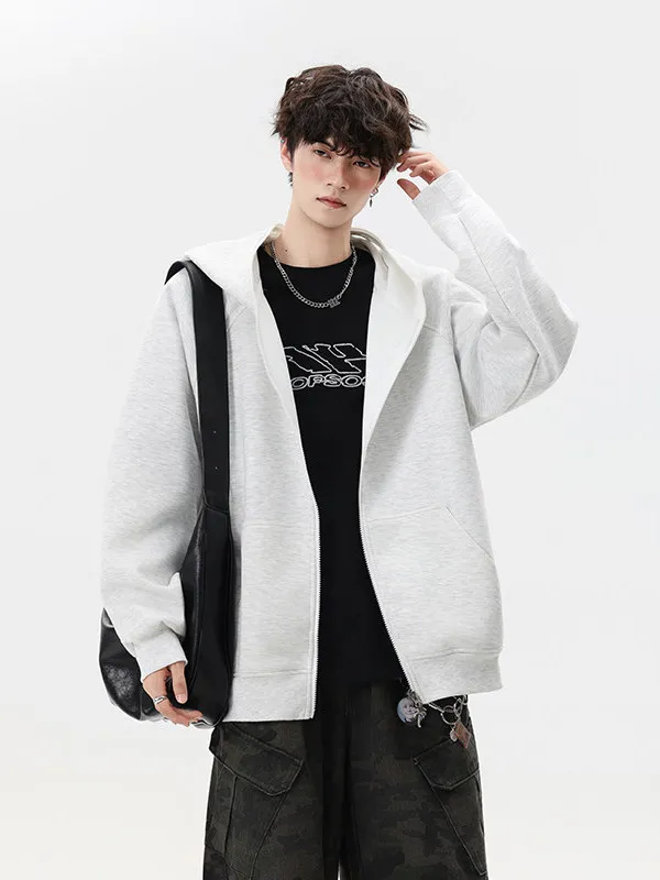

American Retro Hooded Heavyweight Sweatshirt Youth Casual Knitted Open Cardigan Autumn Trendy Polyester Fiber Long Sleeve