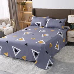 Triangle Geometric Bed Sheet Set Queen Size Abstract Flat Sheets Soft Comfortable Top Sheet Decorative Bedding Sets for Bedroom
